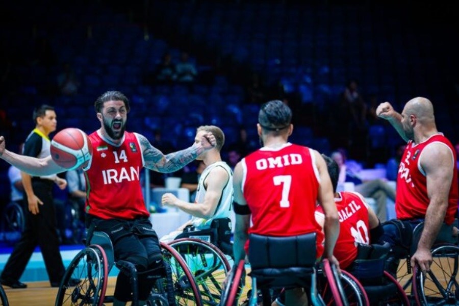 تصویر پیروزی تیم ملی بسکتبال با ویلچر مردان ایران برابر چین