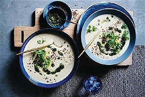 سوپ جو با شیر مخصوص هوای سرد پاییزی + طرز تهیه