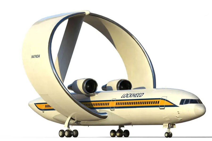 تصویر هواپیمای باورنکردنی آینده‌نگر با بال حلقه‌ای