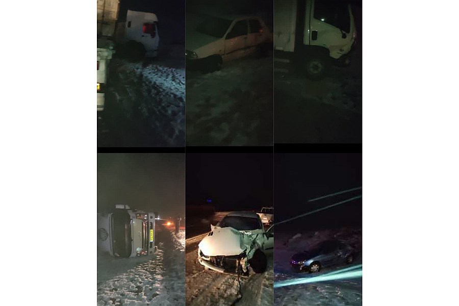 تصویر تصادف زنجیره ای در آزادراه شیراز_اصفهان