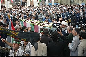 تشییع پیکر مطهر شهید گمنام دفاع مقدس، در بوشهر