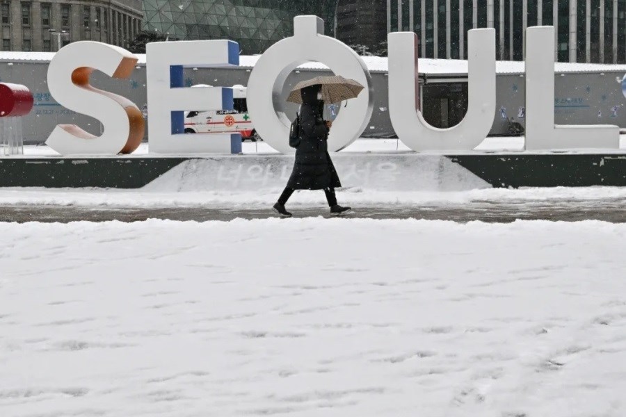 تصویر سنگین‌ترین برف یک روزه در سئول