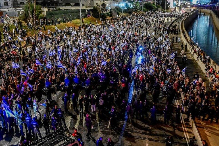 تصویر تظاهرات هزاران نفر در شهرهای مختلف فلسطین اشغالی