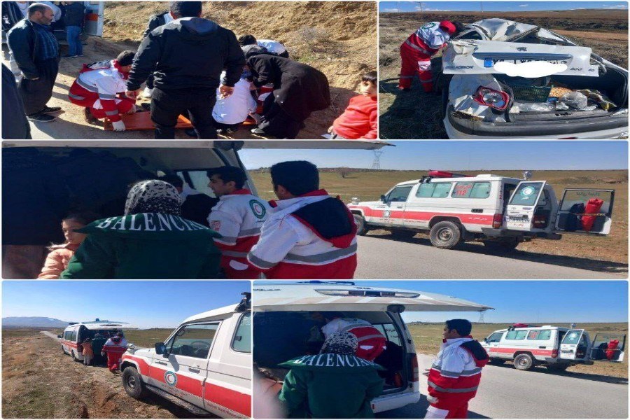 تصویر هفت مصدوم در حادثه محور تکاب - شاهین دژ