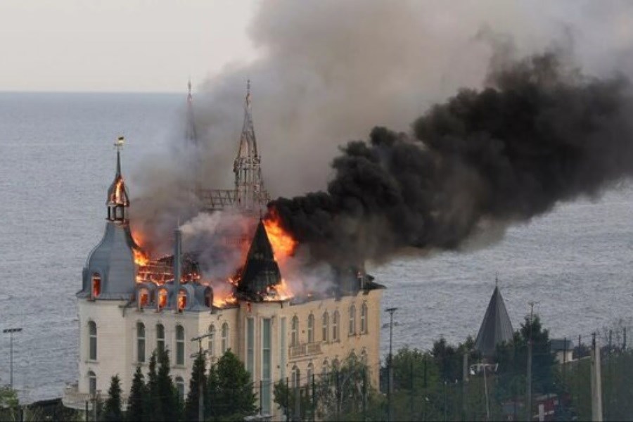 تصویر قلعه «هری‌پاتر» در اوکراین تخریب شد