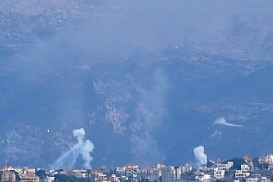 آتش سوزی مواضع ارتش لبنان در پی حملات صهیونیست‌ها