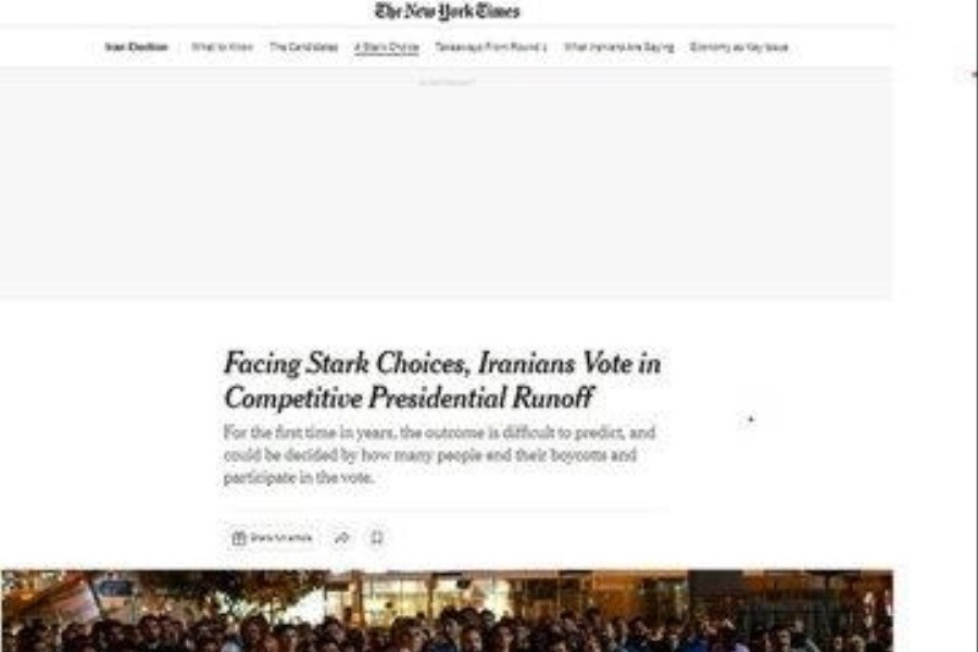 تصویر نیویورک‌تایمز به پیش‌بینی نتیجه انتخابات واکنش نشان داد