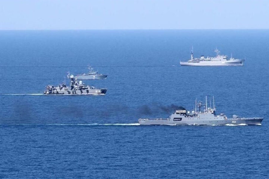 رزمایش کشتی‌های روسیه در دریای سفید