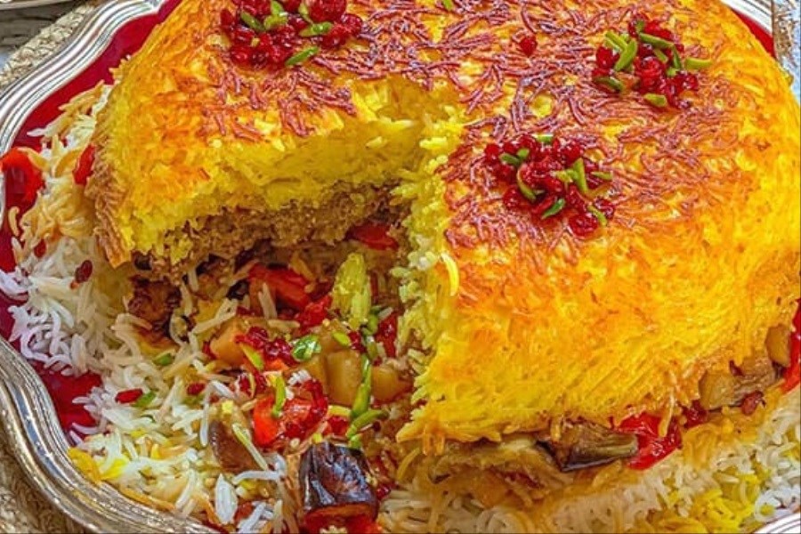 تصویر طرز تهیه ته چین کباب تابه‌ای لذیذ برای مهمانی