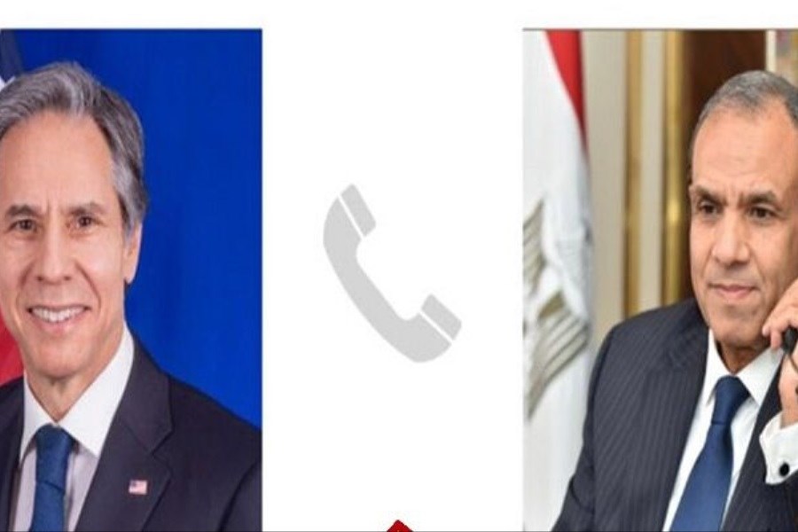 تصویر وزیر امور خارجه مصر با آنتونی بلینکن گفتگو کرد