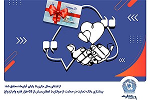 پیشتازی بانک تجارت در حمایت از جوانان با اعطای بیش از 63 هزار فقره وام ازدواج