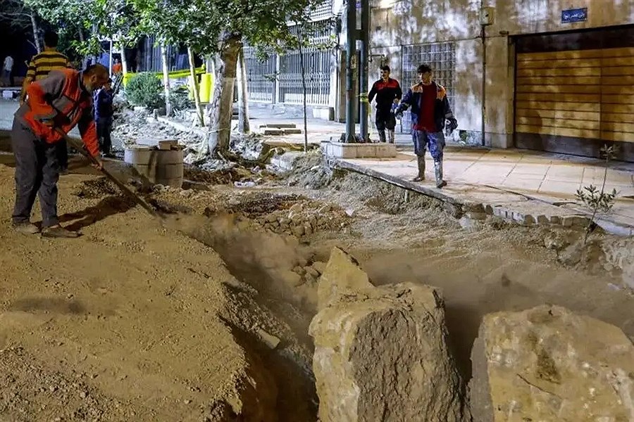 تصویر فرونشست در جنوب غرب تهران در وضعیت قرمز