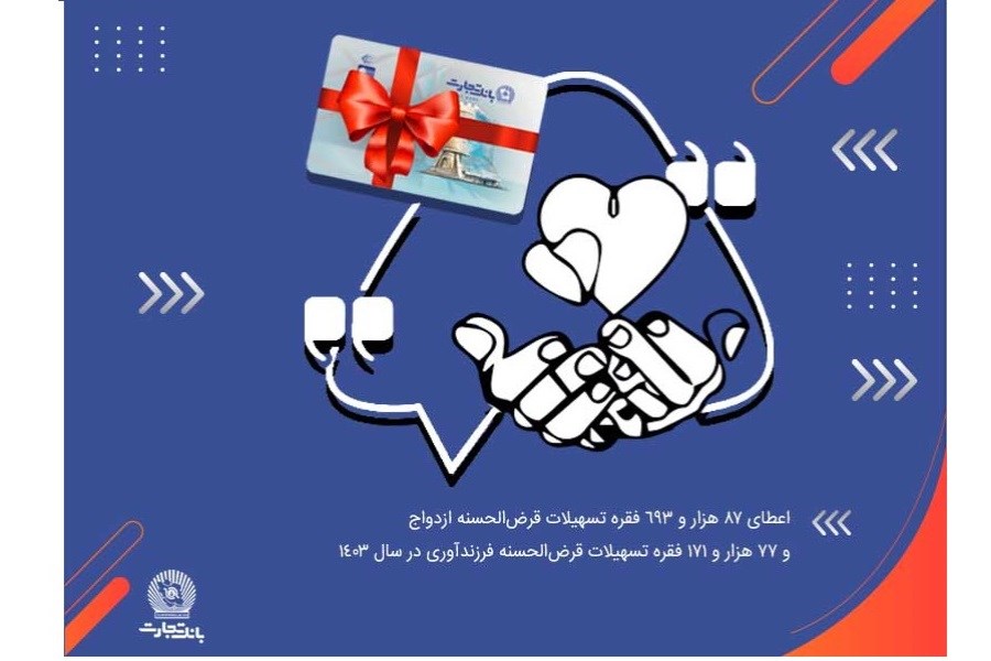 تصویر آغاز زندگی مشترک 87 هزار جوان ایرانی با تسهیلات بانک تجارت در سال 1403