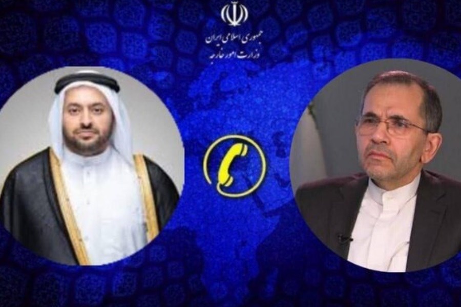 تصویر گفتگوی تلفنی تخت روانچی با وزیر مشاور وزارت خارجه قطر
