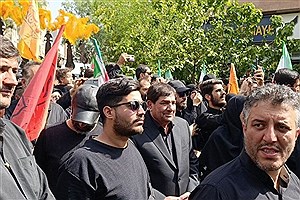 حضور مخبر، ضرغامی و چمران در مراسم تشییع شهدای حمله اسرائیل