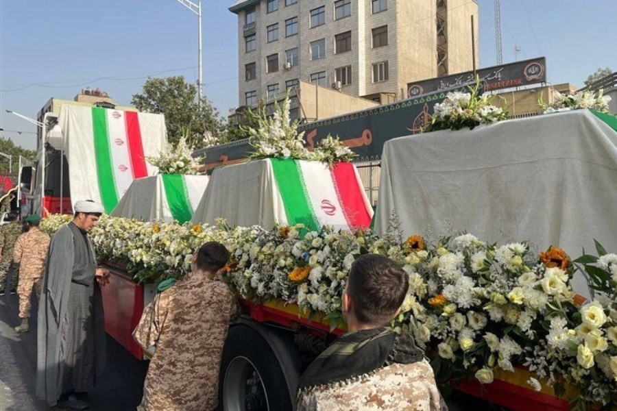 تصویر تصاویری ازحضور ظریف و قالیباف در مراسم تشییع شهدای اقتدار