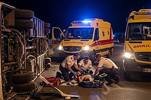 آخرین وضعیت مصدومان حادثه واژگونی اتوبوس در محور فیروزآباد - کوار