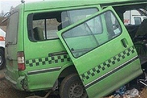 مصدومیت ۱۳ نفر بر اثر واژگونی ون حامل زائران اربعین