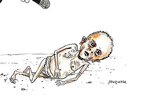 کاریکاتور تلخ نشریه ایتالیایی در واکنش به گرسنگان غزه+ عکس