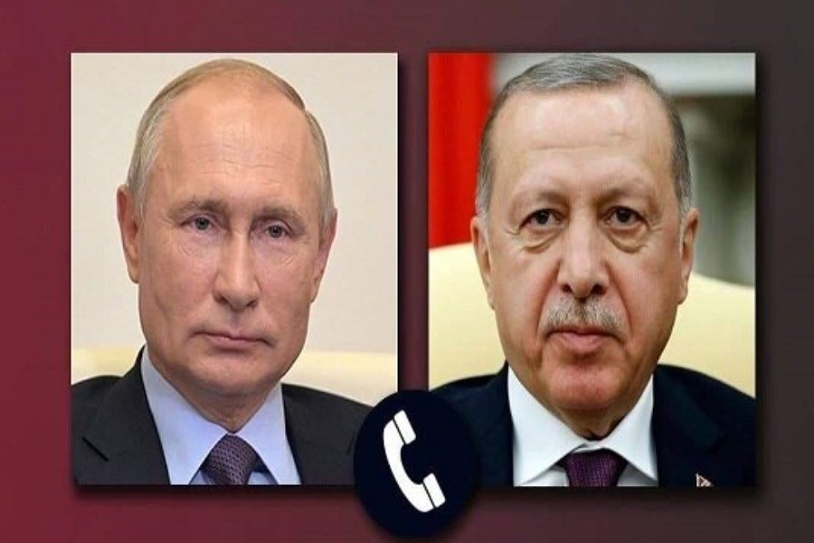 تصویر اردوغان و پوتین درباره صلح و کمک به مردم غزه رایزنی کردند
