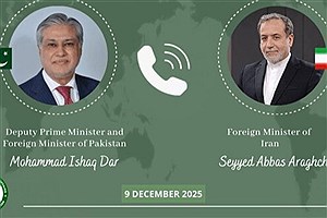 رایزنی وزرای خارجه ایران و پاکستان درباره روابط دوجانبه و تحولات منطقه‌ای