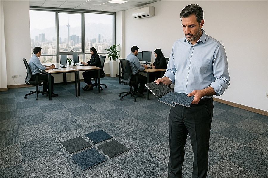 موکت تایل اداری: سلاح مخفی طراحان برای ساختن دفاتر شیک و بی‌صدا