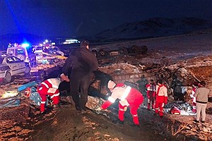 واژگونی تریلی در محور ارومیه _ سلماس/ جزئیات