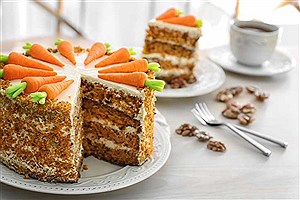 کیک هویج کرم دار یک عصرانه خوشمزه و مجلسی