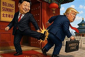 کاریکاتور/ پشت پای شی جین‌پینگ به ترامپ