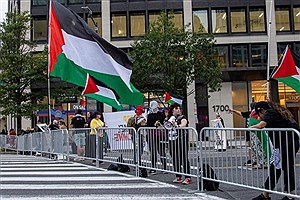 حامیان فلسطین مقابل کاخ سفید همزمان با سفر نتانیاهو تظاهرات کردند