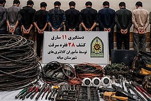 پلیس میانه ۱۱ سارق را بازداشت کرد