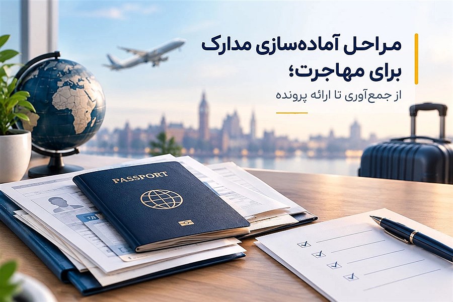 تصویر مراحل آماده‌سازی مدارک برای مهاجرت؛ از جمع‌آوری تا ارائه پرونده