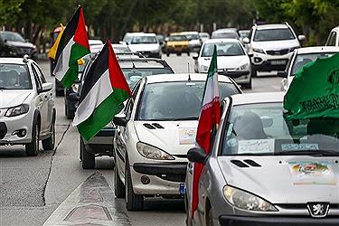 تصویر راهپیمائی خودرویی روز جهانی قدس در همدان