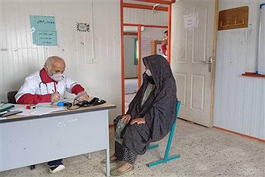 تصویر محل استقرار تیم های درمان اضطراری در روستاهای زلزله زده خراسان شمالی