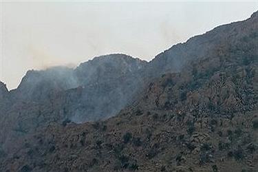 تصویر ادامه تلاش ها برای مهار آتش سوزی منطقه حفاظت شده خامی