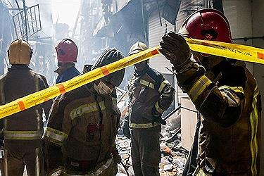 تصویر آتش‌سوزی در بازار تهران