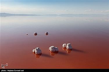تصویر وضعیت قرمز دریاچه ارومیه