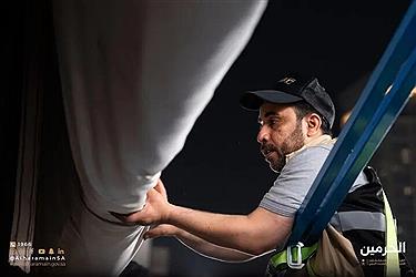 تصویر آماده‌سازی کعبه برای پذیرایی از حجاج