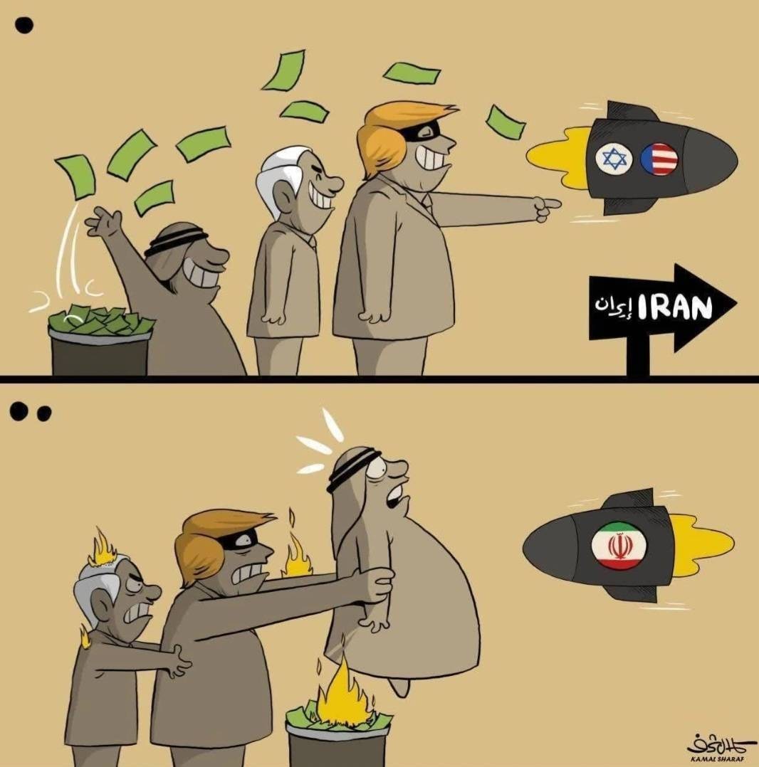 کاریکاتور ماجرایِ سوءاستفادهی آمریکا و اسرائیل از اعراب