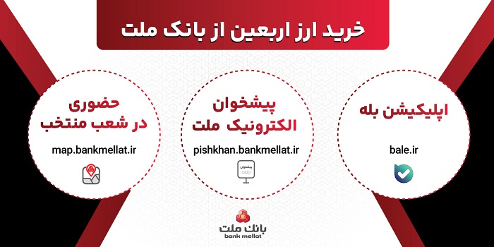خرید ارز اربعین از بانک ملت