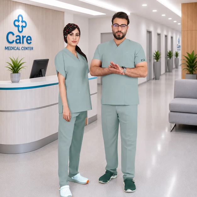 اسکراب شلوار سبز پاستیلی مدل یوفلکس برند سینوهه