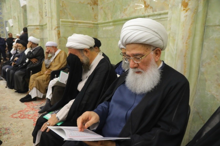 حضور مراجع تقلید و علما در مراسم بزرگداشت آیت‌الله محفوظی