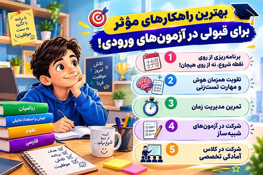 بهترین راهکارهای مؤثر برای قبولی در آزمون‌های ورودی!